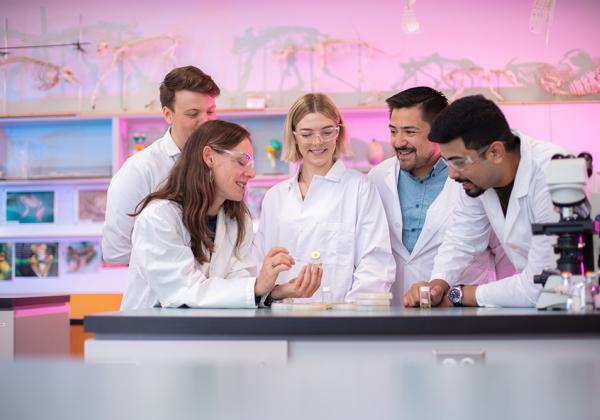 Group of students in a lab
