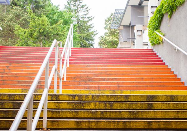 rainbow coloured staircase