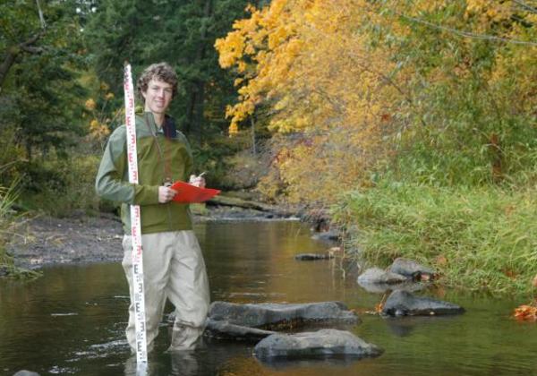 VIU student working in nature