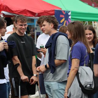 Students check out service booths at the RockVIU Connect Fair