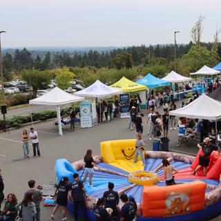 a view of the Connect Fair from above