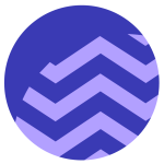 Purple circle with mountain pattern. 