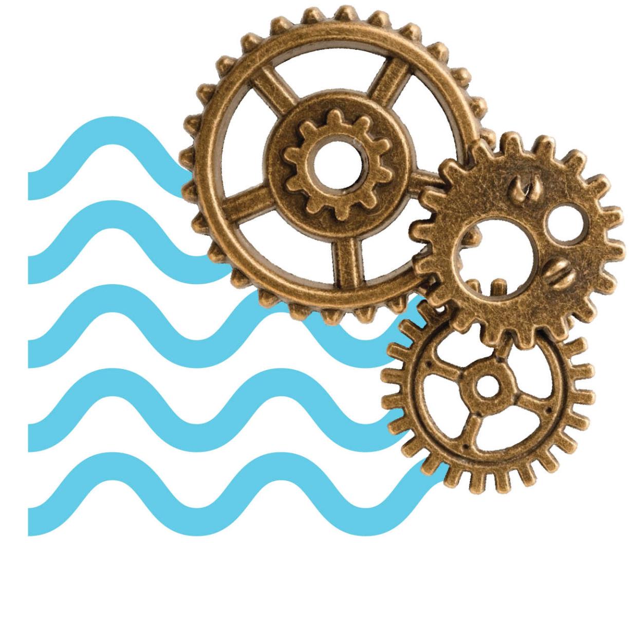 Gears and wave icon