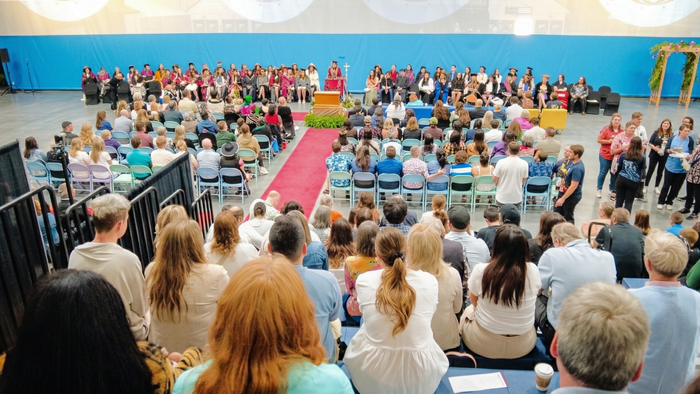 students at the rockviu welcome ceremony